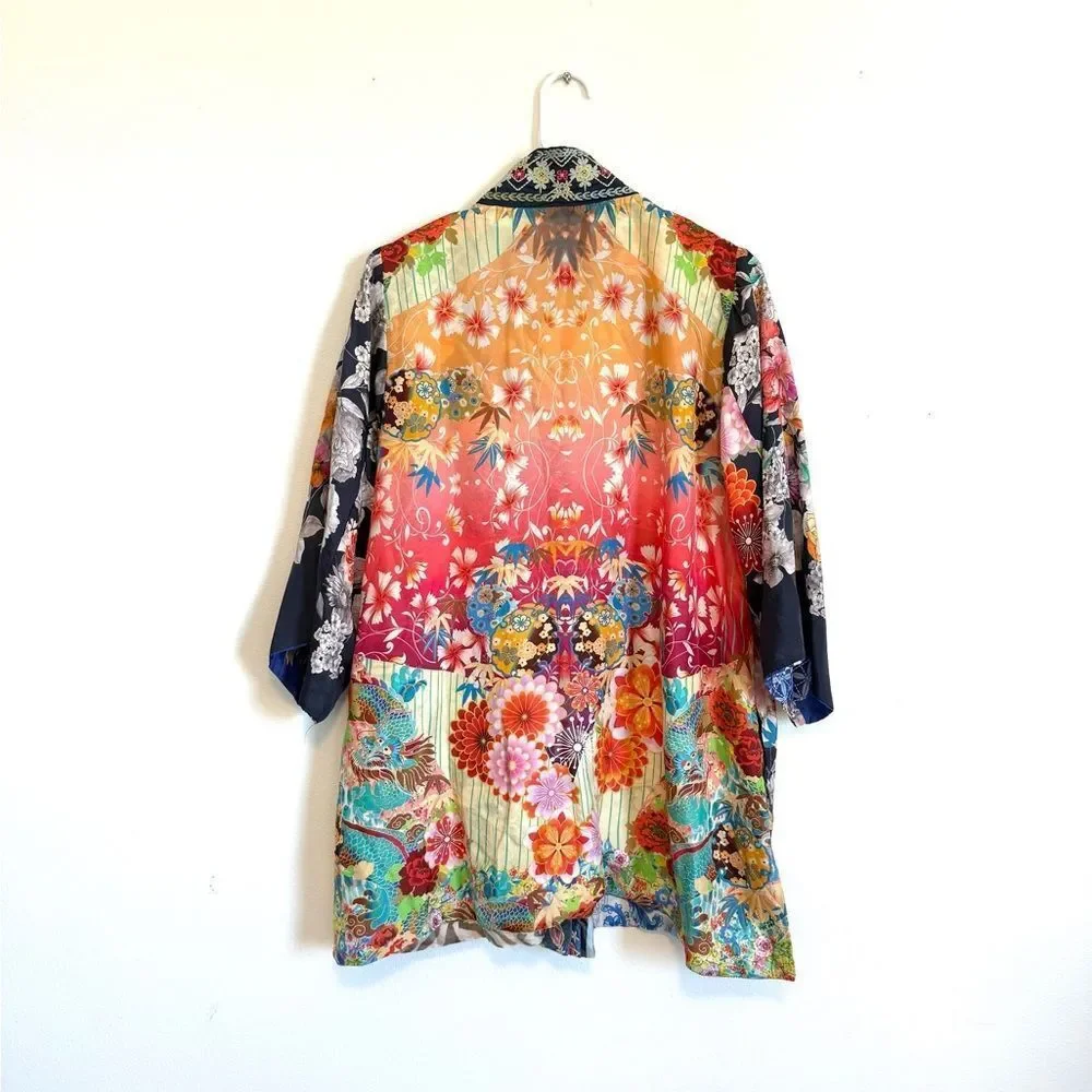 Johnny Was Narniay Kimono 100% Silk